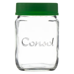 CONSOL JAR WITH NEW ASSORTED COLOURED LIDS, 1L