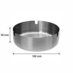 REGENT ASHTRAY ROUND STAINLESS STEEL, 100MM DIA