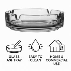 REGENT ASHTRAY CLUB ROUND GLASS STACKABLE - CATERING, 100MM DIA