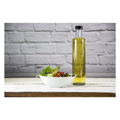 CONSOL ROUND OIL/VINEGAR BOTTLE WITH BLACK LID, 500ML