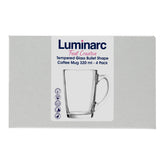 LUMINARC TEMPERED GLASS BULLET SHAPE COFFEE MUGS 4PK, 320ML