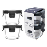 CONSOL ROUND GLASS BABY FOOD CONTAINERS WITH VENTED CLIP LIDS 2PK, 130ML
