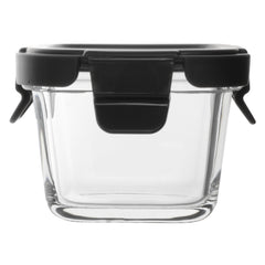 CONSOL SQUARE GLASS BABY FOOD CONTAINERS WITH VENTED CLIP LIDS 2PK, 160ML
