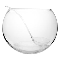 CONSOL GENOA GLASS PUNCH BOWL, 6 GLASSES 340ML AND PLASTIC LADLE 8PCS SET, 11L