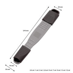 REGENT BAKEWARE ADJUSTABLE MEASURING SPOON GREY PLASTIC, 1/8TSP-1TBSP l 0.5ML-13ML