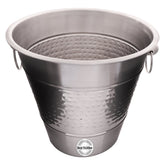 BAR BUTLER CHAMPAGNE BUCKET HAMMERED WITH RING HANDLES ST STEEL, 4L