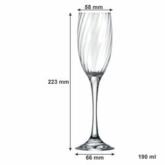 NADIR RAVENA STEMMED CHAMPAGNE FLUTE, 190ML