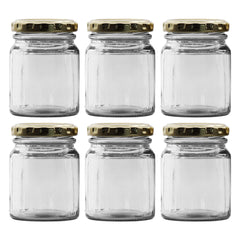 CONSOL SPREAD JARS WITH GOLD LIDS 6PK, 125ML