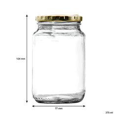CONSOL ROUND JARS WITH GOLD LIDS 6PK, 375ML