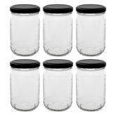 CONSOL FARRAGO JARS WITH BLACK LIDS 6PK, 250ML