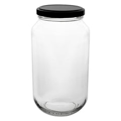 CONSOL ROUND JARS WITH BLACK LIDS 6PK, 750ML