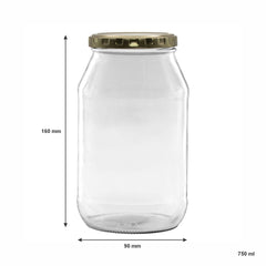 CONSOL CATERING JAR WITH GOLD LID 6PK, 750ML