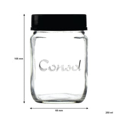 CONSOL JAR WITH ASSORTED COLOURED LID 6PK, 250ML