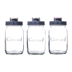 CONSOL PRESERVE JAR WITH ASSORTED COLOURED FLIP TOP LIDS, 1 L