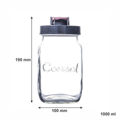 CONSOL PRESERVE JAR WITH ASSORTED COLOURED FLIP TOP LIDS, 1 L