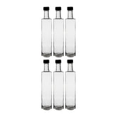 CONSOL ROUND OIL/VINEGAR BOTTLE WITH BLACK LID 6PK, 500ML