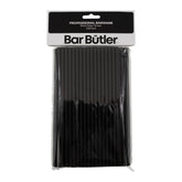 BAR BUTLER PAPER STRAWS BLACK PACK 3 PLY 6MM, 100PK