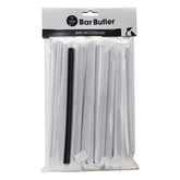 BAR BUTLER PAPER STRAWS BLACK 50 X 3PLY 8MM WRAPPED + 1 UNWRAPPED - 51 PK