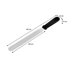 REGENT BAKEWARE ICING SPATULA LONG WITH BLACK PP HANDLE, 420MM