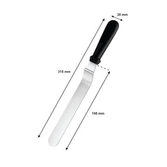 REGENT BAKEWARE ICING SPATULA ANGLED WITH PP PLASTIC BLACK HANDLE, 315MM
