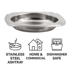 REGENT ASHTRAY SQUARE STAINLESS STEEL, 110MM