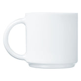 LUMINARC WHITE OPAL GLASS STACKING MUG, 340ML