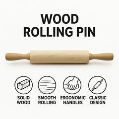 REGENT BAKEWARE WOODEN ROLLING PIN, 60MM DIAX460MM