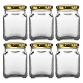 CONSOL 260ML CATERING SQUARE JARWITH GOLD LID 6PK