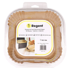 REGENT AIR FRYER SQUARE PARCHMENT PAPER LINERS IN PVC BOX 50PK, 160X160MM