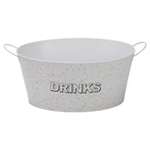 BAR BUTLER OVAL WINE TUB WITH HANDLES WHITE MOTTLED BLACK, 13L