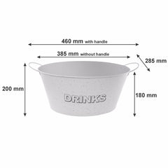 BAR BUTLER OVAL WINE TUB WITH HANDLES WHITE MOTTLED BLACK, 13L