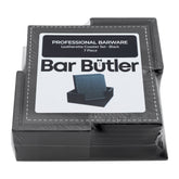BAR BUTLER SQUARE LEATHERETTE COASTERS IN HOLDER 7PC SET