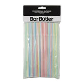 BAR BUTLER STRAWS BENDY CANDY COLOURED 5MM, 100PK
