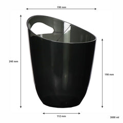 BAR BUTLER WINE BUCKET TRANSPARENT BLACK PS PLASTIC, 3L