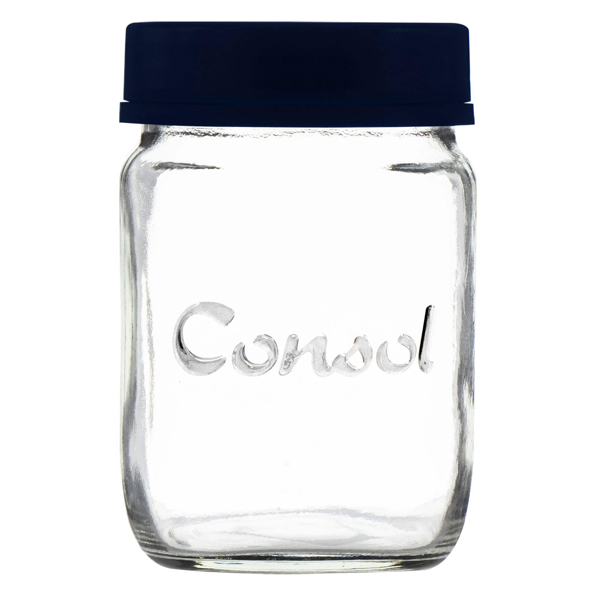 CONSOL JAR WITH NEW ASSORTED COLOURED LIDS, 1L