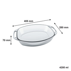 MARINEX SELETTA LARGE OVAL ROASTER WITH HANDLES, 4.2L