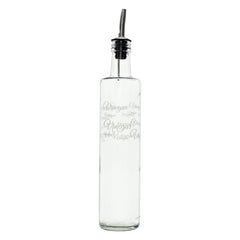 CONSOL ROUND PRINTED OLIVE OIL & VINEGAR BOTTLES WITH POURERS EA, 500ML