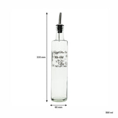 CONSOL ROUND PRINTED OLIVE OIL & VINEGAR BOTTLES WITH POURERS EA, 500ML