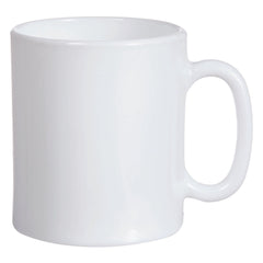 LUMINARC WHITE OPAL GLASS CAN SHAPE COFFEE MUGS 4PK, 320ML