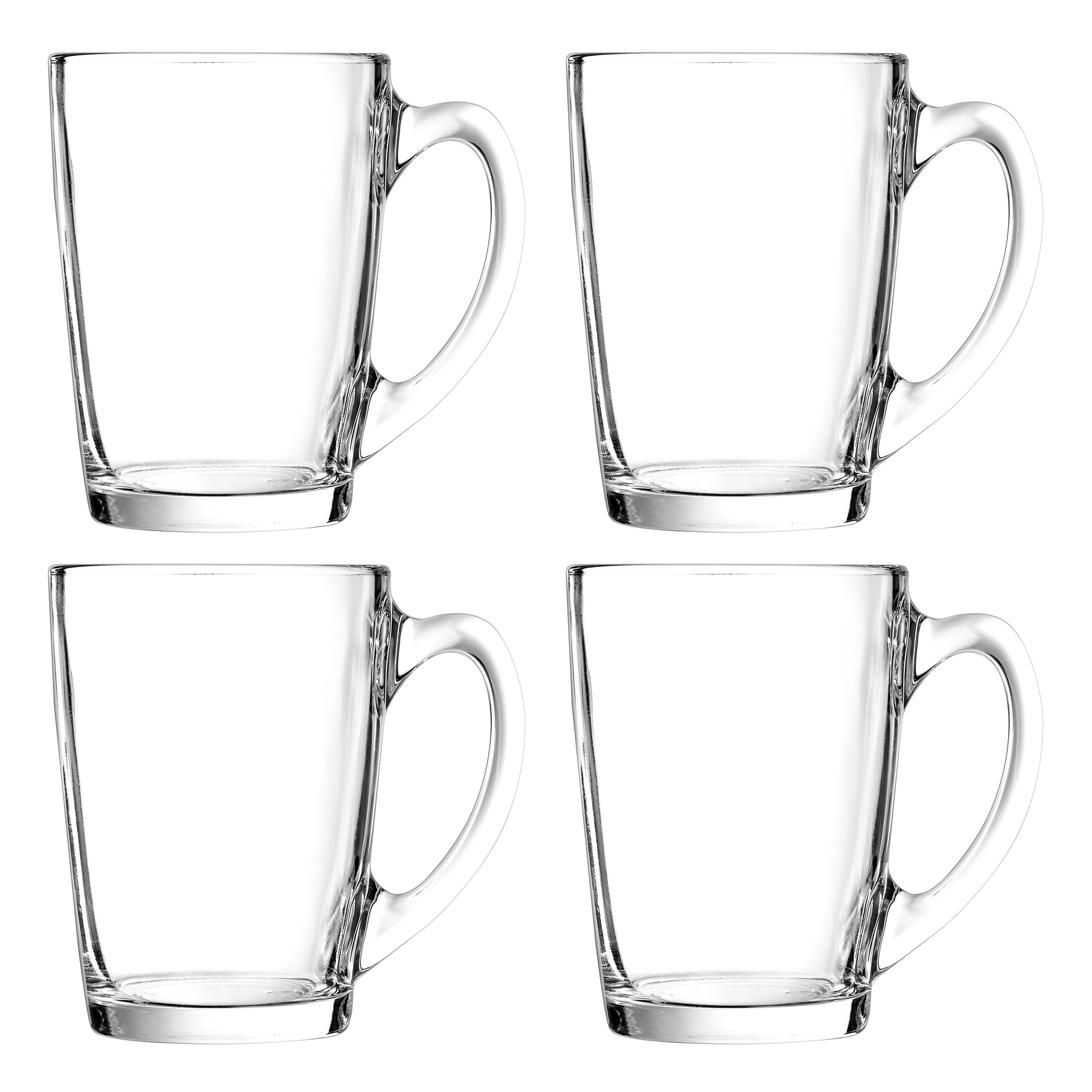 LUMINARC TEMPERED GLASS BULLET SHAPE COFFEE MUGS 4PK, 320ML