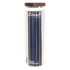 CONSOL ROUND RIBBED CANISTER WITH ACACIA LID, 1.35L
