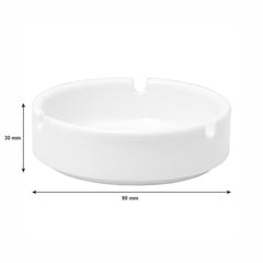 REGENT ASHTRAY ROUND WHITE CERAMIC STACKABLE, 90MM DIA
