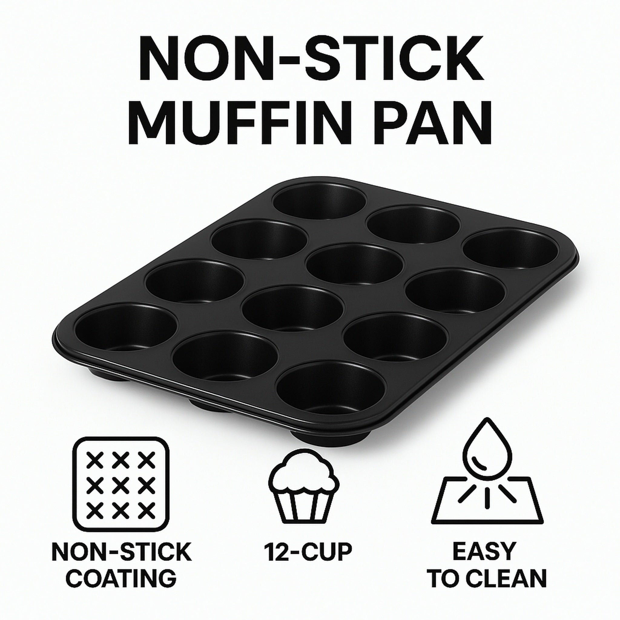 REGENT BAKEWARE MUFFIN PAN 12 CUP, 355X265MM