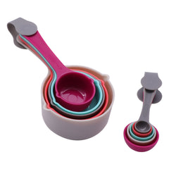 REGENT BAKEWARE MEASURING CUPS & SPOONS COLOURED PLASTIC 10PC SET
