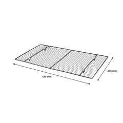 REGENT BAKEWARE RECT. COOLING RACK BLACK, 410X245X15MM