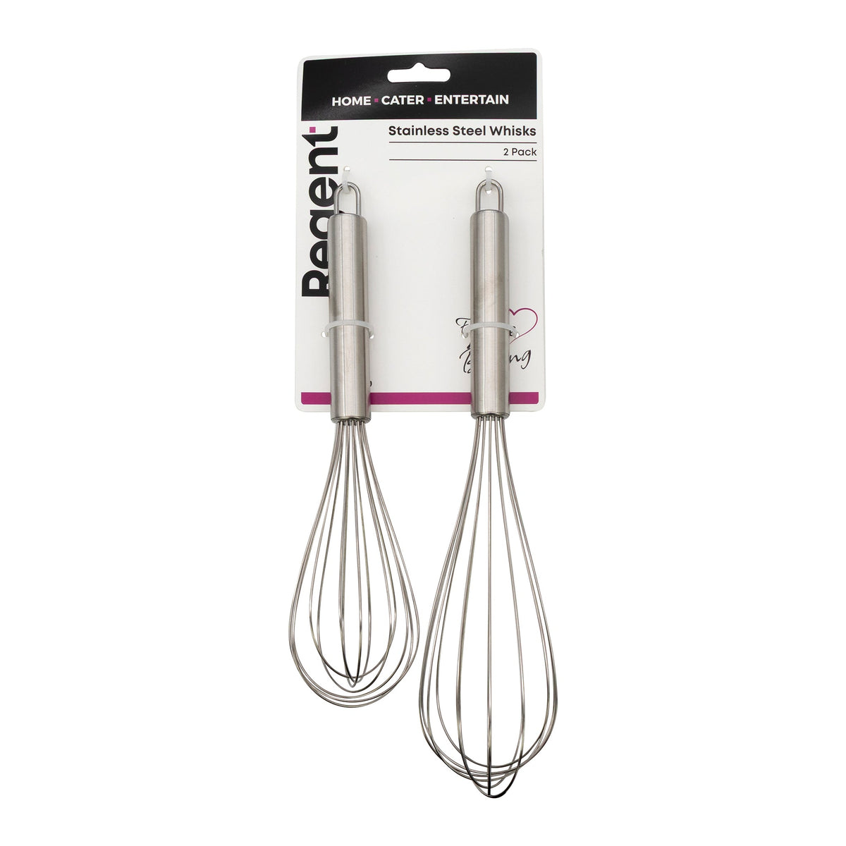 REGENT BAKEWARE WHISKS STAINLESS STEEL 2PCS SET
