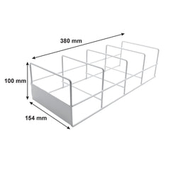 REGENT 4 SLOT BOWL STORAGE RACK POWDER COATED WHITE, 380X150MM