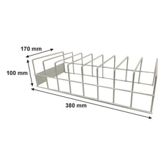 REGENT 8 SLOT PLATE/BOWL STORAGE RACK POWDER COATED WHITE, 380X150MM