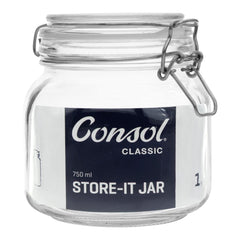 CONSOL STORE-IT JAR WITH CLIP TOP LID, 750ML