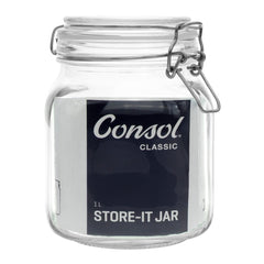 CONSOL STORE-IT JAR WITH CLIP TOP LID, 1L